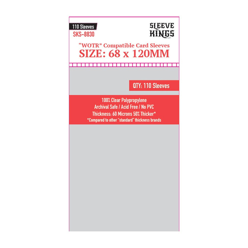 110pc Sleeve Kings 68x120mm Board Game Sleeves WOTR Perfect Compatible