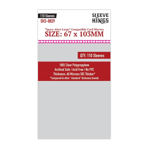 110pc Sleeve Kings 67x103mm Card Sleeves Space Alert Large Compatible