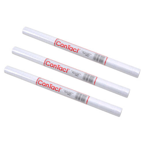 3x Contact Clear 5M x 450mm Book Covering Protective Roll