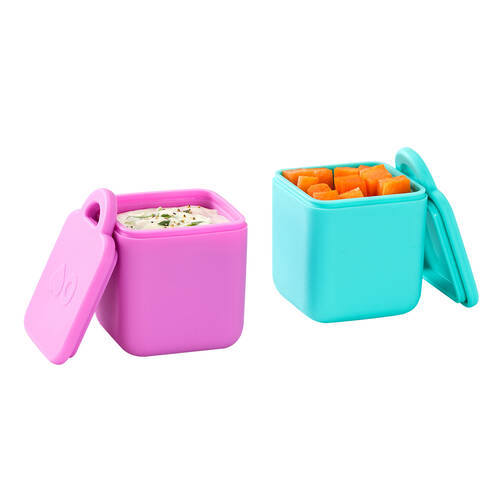 2pc Omie Omiedip Silicone Dip Containers Set 5.58x7.11x5.84cm Pink/Teal