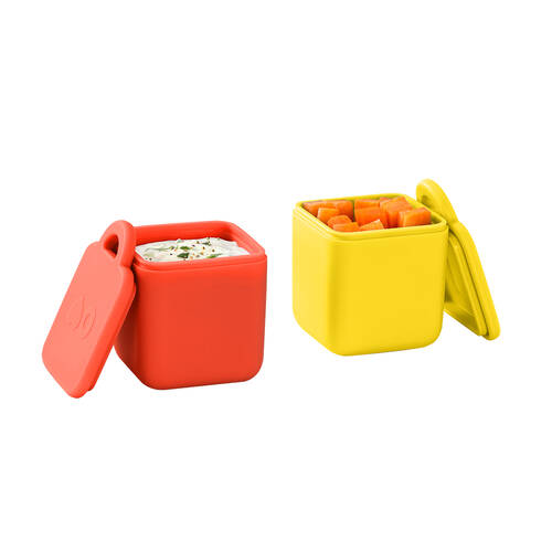 2pc Omie Omiedip Silicone Dip Containers Set 5.58x7.11x5.84cm Yellow/Red