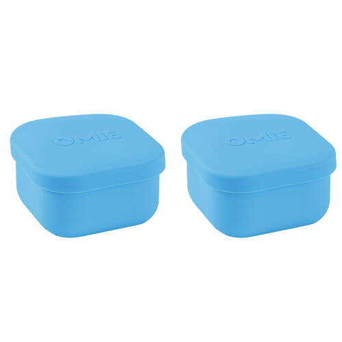 2PK Omie Omiesnack 280ml Silicone Container Lunch Box 5.58x9.65x8.89cm Blue