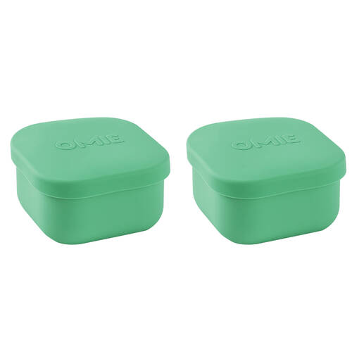 2PK Omie Omiesnack 280ml Silicone Container Lunch Box 5.58x9.65x8.89cm Green