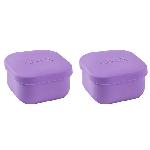 2PK Omie Omiesnack 280ml Silicone Container Lunch Box 5.58x9.65x8.89cm Purple