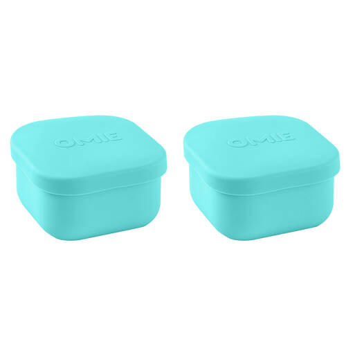 2PK Omie Omiesnack 280ml Silicone Container Lunch Box 5.58x9.65x8.89cm Teal