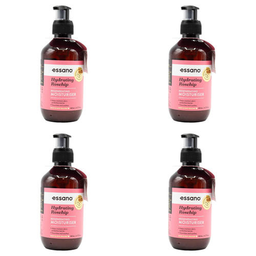 4PK Essano 140ml Regenerating Facial Moisturiser Hydrating Rosehip Skin Care