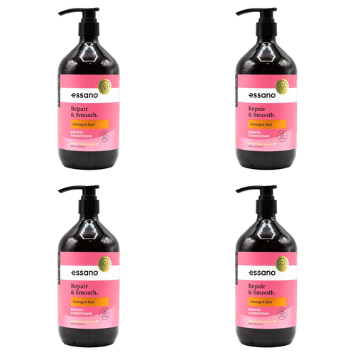 4PK Essano 850ml Conditioner Keratin Repair & Smooth For Damaged Hair