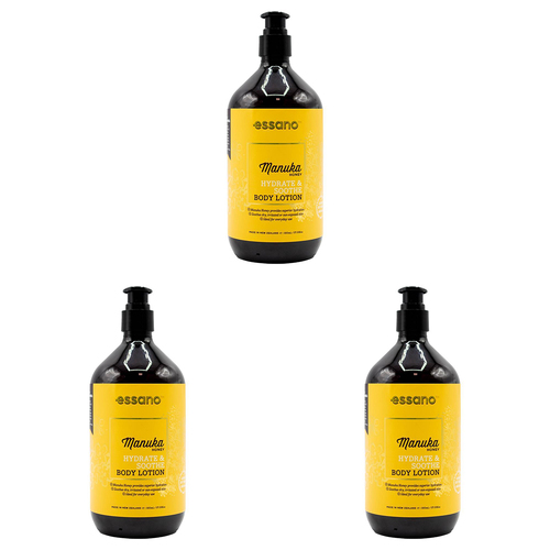 3PK Essano 800ml Body Lotion Hydrate & Soothe Manuka Honey