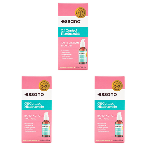 3PK Essano Oil Control Niacinamide Rapid Action Spot Gel 15ml