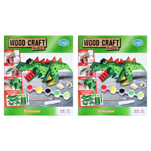 2PK Boyle Wood Craft Project Kit Dinosaur Kids DIY 9y+