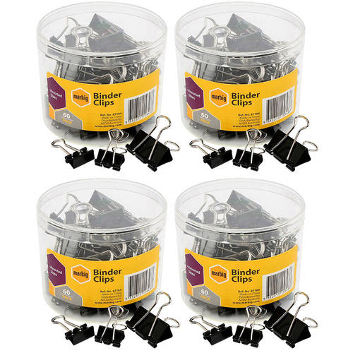 240PC Marbig Fold Back/Binder Clips - Assorted Sizes