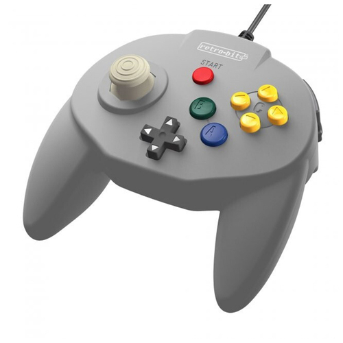 N64 Tribute 64 Retro-bit Wired Controller Classic Grey