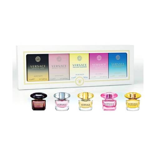 5pc Versace 5ml Each Women 2x EDP 3x EDT Bright Crystal Noir Yellow Diamond 