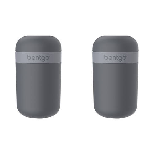 2PK Bentgo Dual-Sealing Lightweight Snack Cup Food Container 590ml Dark Grey