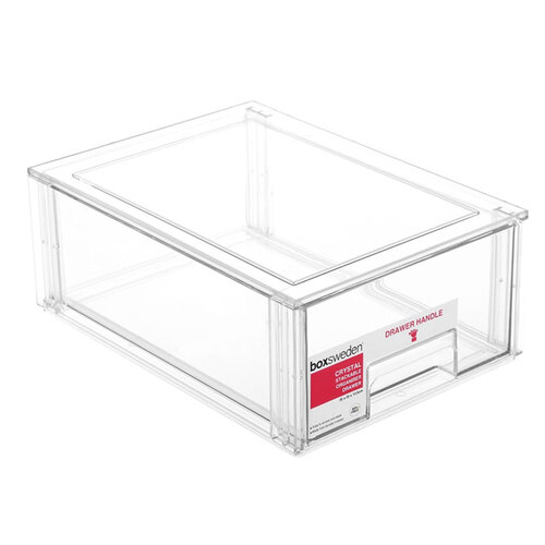 Boxsweden Crystal Stackable Organiser Drawer 35 x 25 x 13.5cm