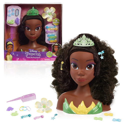 Disney Princesses 20cm Tiana Doll Styling Head Kids Toy 3y+