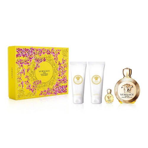 4pc Versace Eros Pour Femme Perfume/Body Lotion & Shower Gel Set