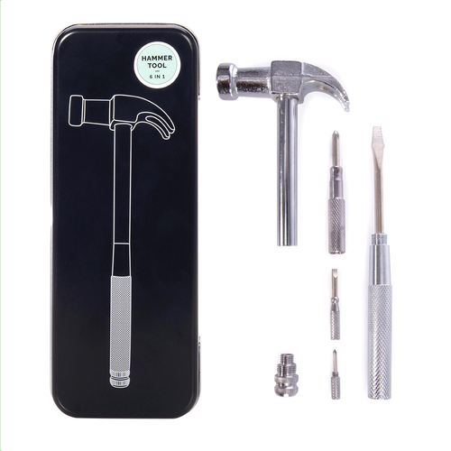 Is Gift 6 in 1 Claw Hammer Tool w/ Screwdrivers Silver