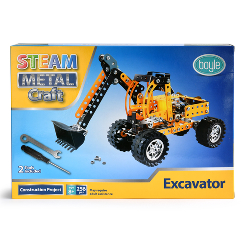 STEAM Metal Craft 27cm Excavator DIY Construction Kit Toy Kids 8y+