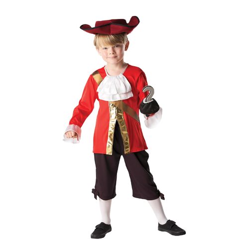 Disney Captain Hook Child Boys Dress Up Costume - Size 5-6 Yrs