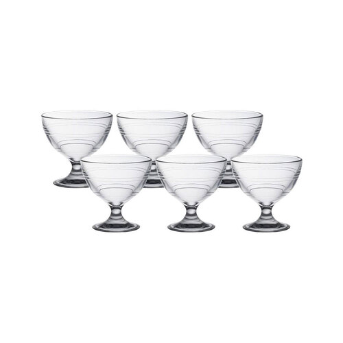 6pc Duralex Gigogne Dessert Cups 250ml Capacity Clear