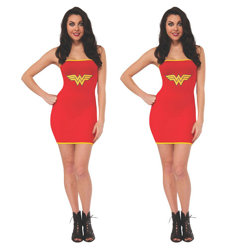 2PK Dc Comics Wonder Woman Tube Dress Womens Dress Up Costume - Size L