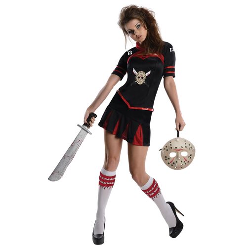 Marvel Jason Cheerleader Secret Wishes Corset Womens Dress Up Costume - Size L