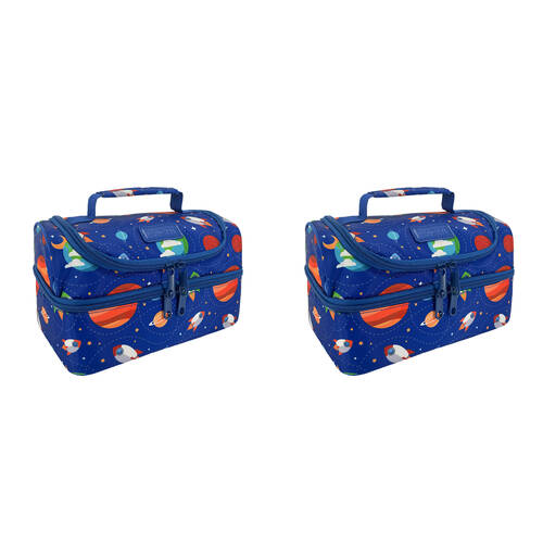 2PK Sachi Style 235 Insulated Double Decker Lunch Bag 25.5x17x14cm Outer Space