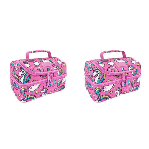 2PK Sachi Style 235 Insulated Double Decker Lunch Bag 25.5x17x14cm Unicorns