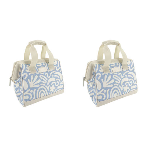 2PK Sachi Style 34 Insulated Leak-Proof Lunch Bag 24x17x22cm Blue Squiggles