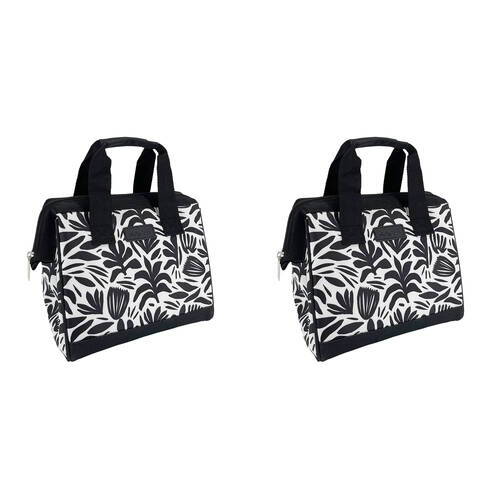 2PK Sachi Style 34 Insulated Leak-Proof Lunch Bag 24x17x22cm Monochrome Blooms