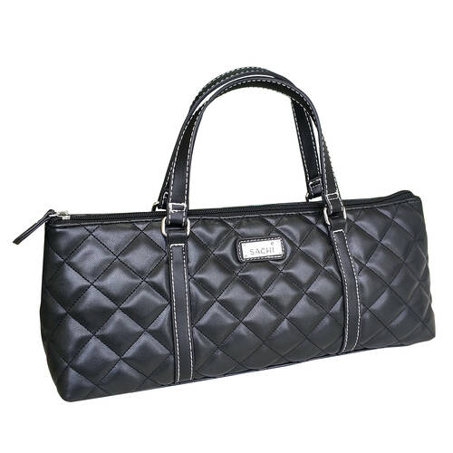 Sachi Quilted Insulated Wine Purse Alcohol Carry Bag 36x9x15cm Black