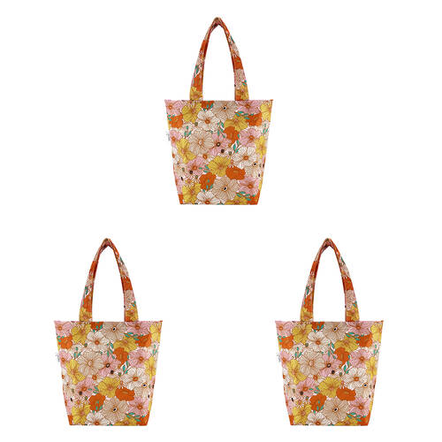 3PK Sachi Insulated Market Tote Grocery Carry Bag 27x15x38cm Retro Floral