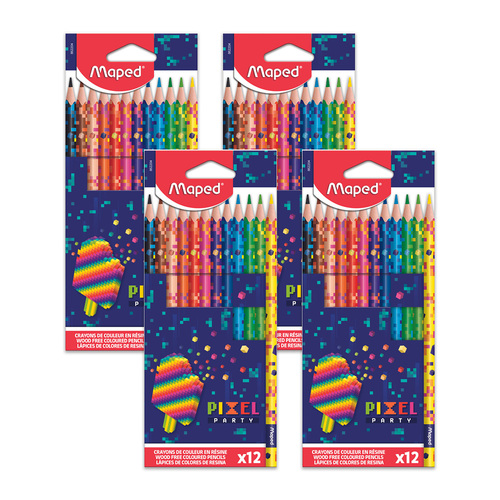 48pc Maped Pixel Party 3mm Bright Coloured Pencils