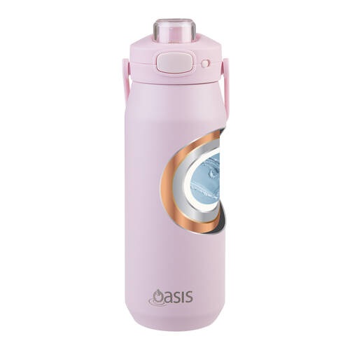 Oasis Ceramic Stainless Steel Insulated Capri Drink Bottle 750ml Pink Lemonade