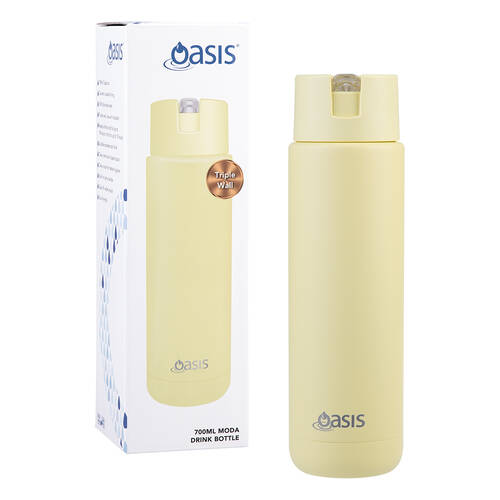 Oasis Ceramic Lined Stainless Steel Insulated Moda Drink Bottle 700ml Daffodil