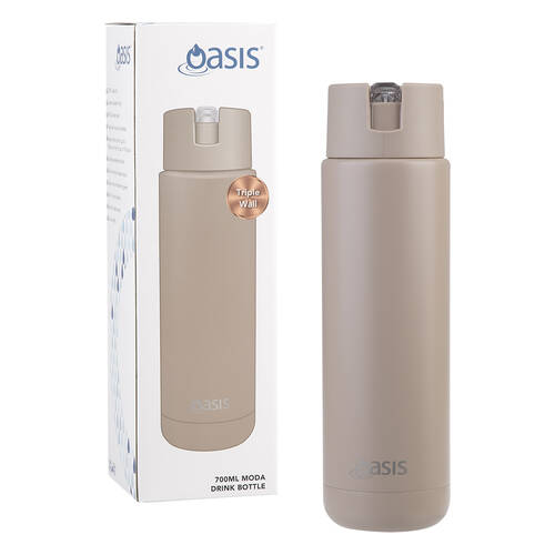 Oasis Ceramic Lined Stainless Steel Insulated Moda Drink Bottle 700ml Latte