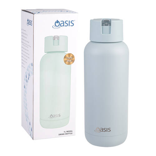 Oasis Ceramic Lined Stainless Steel Insulated Moda Drink Bottle 1L Sea Mist