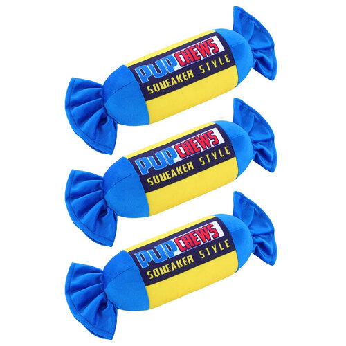 3PK Paws & Claws Candy Roll Oxford Toy Pup Chews 28X11cm
