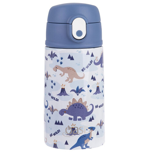 Oasis 400ml Stainless Steel Double Wall Insulated Kids Bottle - Dinosaur Land