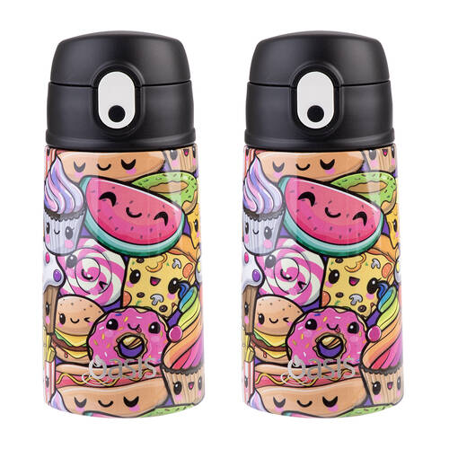 2PK Oasis Stainless Steel Insulated Kids Drink Bottle w/ Straw 400ml Squishies