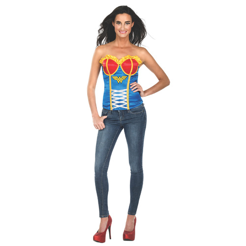 Dc Comics Wonder Woman Corset Womens Dress Up Costume - Size M