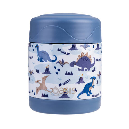 Oasis Stainless Steel Insulated Kids Food Flask Double Wall 300ml Dinosaur Land