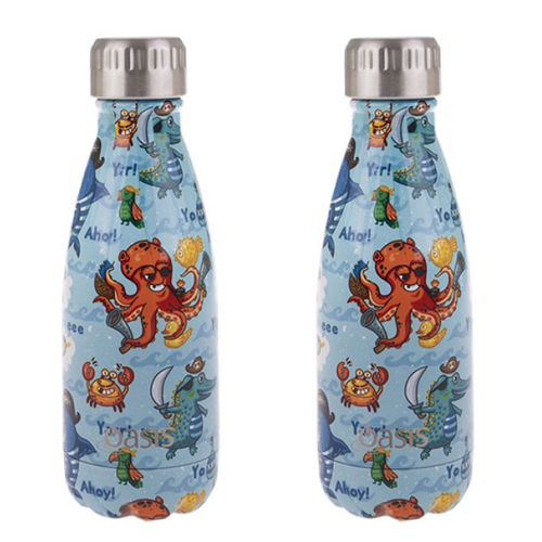 2PK Oasis Stainless Steel Double Wall Insulated Drink Bottle 350ml - Pirate Bay