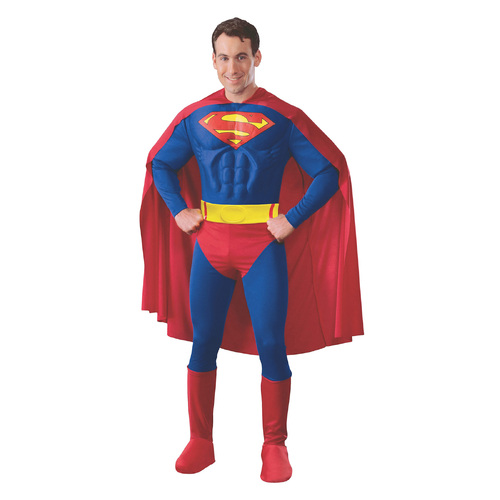 Dc Comics Superman Muscle Chest Mens Dress Up Costume - Size S