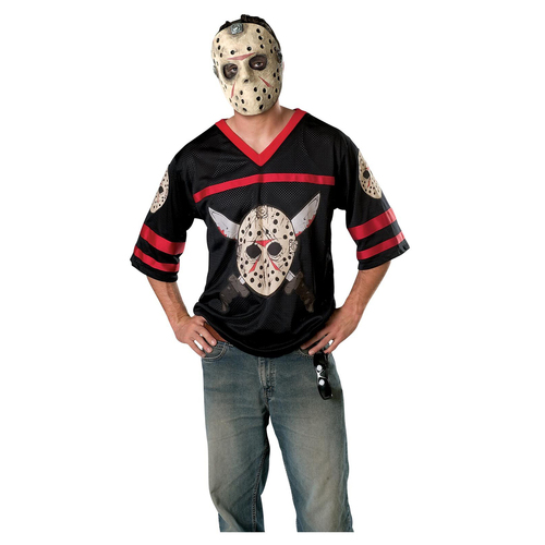 Friday The 13Th Jason Hockey Jersey & Mask Adult Costume Party Dress-Up - Size XL