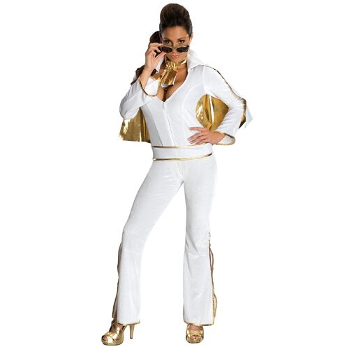Elvis White Secret Wishes Dress Up Costume - Size S