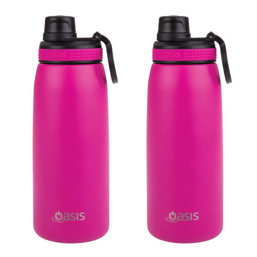 2PK Oasis Stainless Steel Insulated Sports Bottle w/ Screw Cap 780ml Fuchsia