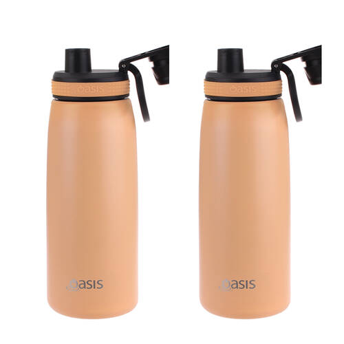 2PK Oasis Stainless Steel Insulated Sports Bottle w/ Screw Cap 780ml Rockmelon