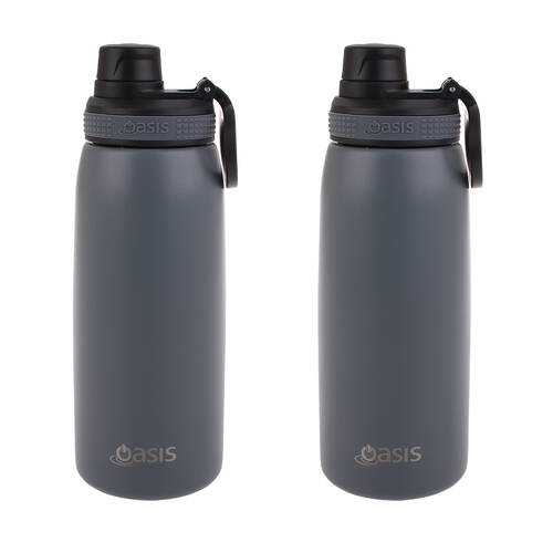 2PK Oasis Stainless Steel Insulated Sports Bottle w/ Screw Cap 780ml -Steel